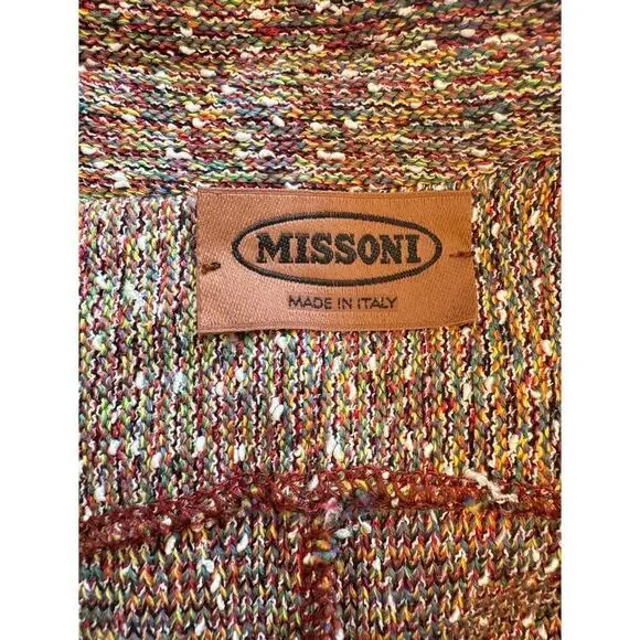 RARE Vintage Missoni Knit Sweater Blazer Shacket Orange Tag Size 52 (US 16) - Picture 6 of 9